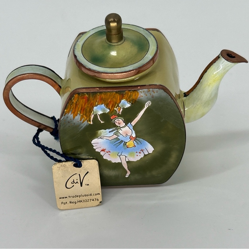 Charlotte Di Vita Edgar Degas Miniature Enamel Ballerina Teapot Certified Orig